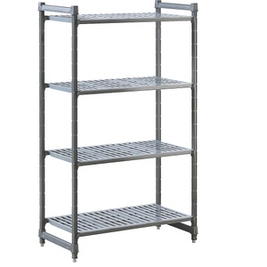 undefined, Kunststoff-Steckregalsystem Fachboden-BxT 990 x 540 mm Grundregal, Breite 1070 mm, Boden geschlitzt, Kunststoff-Steckregalsystem, Fachboden-BxT 990 x 540 mm, Grundregal, Breite 1070 mm, Boden geschlitzt