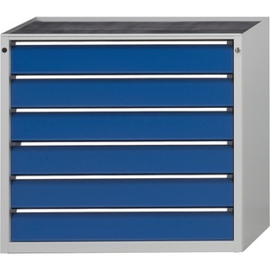 ANKE, ANKE Schubladenschrank ohne Platte Breite 1060 mm, Schubladentraglast 200 kg 6 Schubladen à 150 mm, Front enzianblau, ANKE Schubladenschrank ohne Platte, Breite 1060 mm, Schubladentraglast 200 kg, 6 Schubladen à 150 mm, Front enzianblau