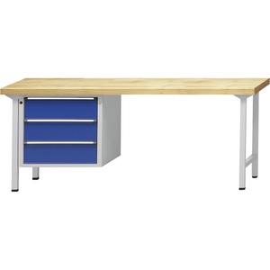 ANKE, ANKE Werkbank, stabil 3 Schubladen, Breite 2000 mm Universalplatte, ANKE Werkbank, Gestellbauweise Serie V, 3 Schubladen, Breite 2000 mm, Universalplatte