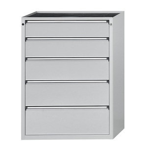 ANKE, ANKE Schubladenschrank BxT 910 x 675 mm, Schubladentraglast 200 kg 5 Schubladen, Höhe 1280 mm, Front lichtgrau, ANKE Werkbank, Gestellbauweise Serie V, 1 Schublade, 1 Ablageboden, Breite 2000 mm, Universalplatte