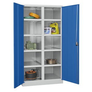 undefined, Schwerlastschrank, Höhe 1950 mm 8 Fachböden grau / blau, Pavoy Schwerlastschrank, Höhe 1950 mm, 8 Fachböden, grau / blau