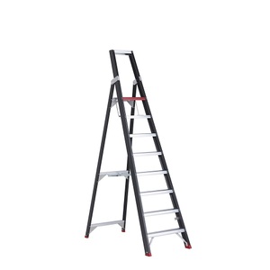 Altrex, Altrex Sicherheits-Stehleiter einseitig begehbar 8 Stufen inkl. Plattform, Stufenstehleiter Professional Topline, einseitig, Aluminium, 8 Stufen, schwarz