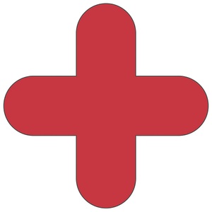 undefined, PVC-Bodenmarkierungen Kreuz-Form, VE 10 Stk rot, PVC-Bodenmarkierungen, Kreuz-Form, VE 10 Stk, rot