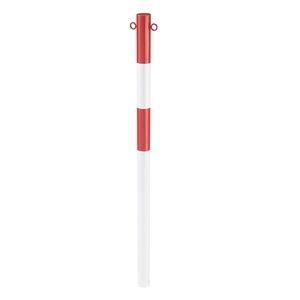 undefined, Sperrpfosten aus Stahlrohr zum Einbetonieren, Ø 60 mm rot / weiß, verzinkt und lackiert, Sperrpfosten aus Stahlrohr, zum Einbetonieren, Ø 60 mm, rot / weiß, verzinkt und lackiert