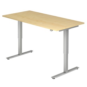 undefined, UPLINER - Schreibtisch, elektrisch höhenverstellbar BxT 1600 x 800 mm Dekor Ahorn, BASIC Schreibtisch, elektrisch höhenverstellbar, BxT 1.600 x 800 mm, Ahorn
