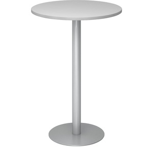undefined, Stehtisch, Ø 800 mm 1116 mm hoch, Gestell silber Platte lichtgrau, Stehtisch, Ø 800 mm, 1116 mm hoch, Gestell silber, Platte lichtgrau