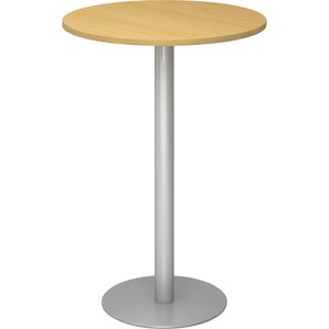 undefined, Stehtisch, Ø 800 mm 1116 mm hoch, Gestell silber Platte Buche-Dekor, Stehtisch, Ø 800 mm, 1116 mm hoch, Gestell silber, Platte Buche-Dekor