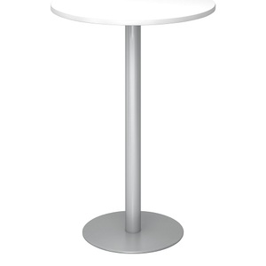 undefined, Stehtisch, Ø 800 mm 1116 mm hoch, Gestell silber Platte weiß, Stehtisch, Ø 800 mm, 1116 mm hoch, Gestell silber, Platte weiß