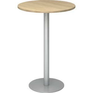 undefined, Stehtisch, Ø 800 mm 1116 mm hoch, Gestell silber Platte Eiche-Dekor, Stehtisch, Ø 800 mm, 1116 mm hoch, Gestell silber, Platte Eiche-Dekor