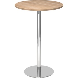undefined, Stehtisch, Ø 800 mm 1116 mm hoch, Gestell verchromt Platte Nussbaum-Dekor, Stehtisch, Ø 800 mm, 1116 mm hoch, Gestell verchromt, Platte Nussbaum-Dekor