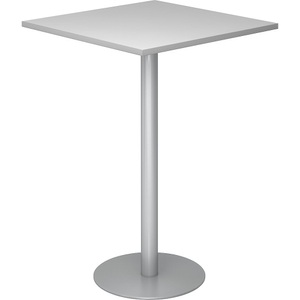 undefined, Stehtisch, LxB 800 x 800 mm 1116 mm hoch, Gestell silber Platte lichtgrau, Stehtisch, LxB 800 x 800 mm, 1116 mm hoch, Gestell silber, Platte lichtgrau
