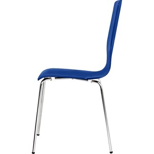 undefined, Holz-Schalenstuhl, Rundrohr HxBxT 850 x 400 x 520 mm, VE 4 Stk Sitzschale blau, Holzschalenstuhl, HxBxT 850 x 400 x 520 mm, VE 4 Stk, Sitzschale blau