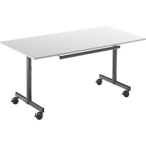 undefined, Tisch mit abklappbarer Platte, mobil HxBxT 720 x 1400 x 800 mm grau, Tisch mit abklappbarer Platte, mobil, HxBxT 720 x 1400 x 800 mm, grau