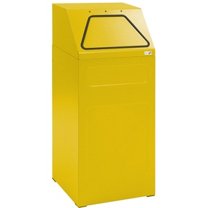 undefined, Wertstoffbehälter Volumen 65 l, BxHxT 400 x 960 x 380 mm Stahlblech, gelb RAL 1003, stumpf® Wertstoffsammler, 65 Liter, selbstschliessend, selbstlöschend, gelb