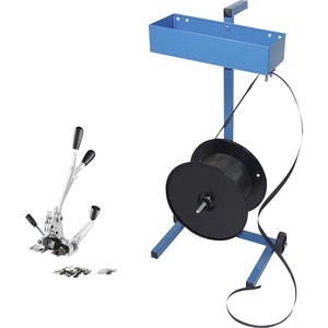 undefined, Umreifungs-Set bestehend aus Spann- und Verschlussgerät, fahrbarem Bandabroller, 500 m Band und Verschlusshülsen Bandbreite 13 mm, ratioform Umreifungs-Set, PP-Band, Spann- und Verschlussgerät, Abroller, Band, Verschlusshülsen, Bandbreite 13 mm