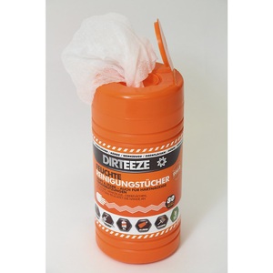 undefined, Feuchte Industrie-Putztücher für Hände und Oberflächen VE 8 Dosen à 80 Tücher, Wischtücher für Öl, Farbe, Klebstof + Schmierfett, imprägniert, HxB 300 x 200 mm, weiss