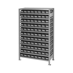 STEMO, Steckregal, STEMO Steckregal, mit ESD Sichtlagerkästen, HxBxT 1790 x 1000 x 300 mm, 88 Sichtlagerkästen