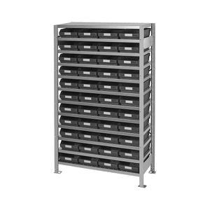STEMO, Steckregal, STEMO Steckregal, mit ESD Sichtlagerkästen, HxBxT 1790 x 1000 x 300 mm, 44 Sichtlagerkästen