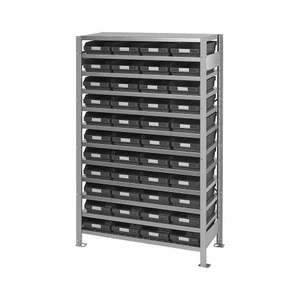 STEMO, Steckregal, STEMO Steckregal, mit ESD Sichtlagerkästen, HxBxT 1790 x 1000 x 400 mm, 44 Sichtlagerkästen