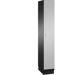 CP, CP CAMBIO Garderobenschrank mit Stahlblech-Türen 1 Abteil, Breite 300 mm Korpus schwarzgrau / Tür weißaluminium, 