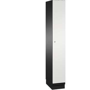 CP, CP CAMBIO Garderobenschrank mit Stahlblech-Türen 1 Abteil, Breite 300 mm Korpus schwarzgrau / Tür lichtgrau, 