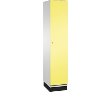 CP, CP CAMBIO Garderobenschrank mit Stahlblech-Türen 1 Abteil, Breite 400 mm Korpus lichtgrau / Tür schwefelgelb, 