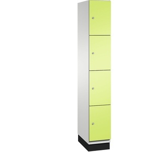 CP, CP CAMBIO Fächerschrank mit Stahlblech-Türen 4 Fächer, Breite 300 mm Korpus lichtgrau / Tür viridingrün, C+P 4er-Schließfachschrank Cambio, 1 Abteil, lichtgrau / viridingrün, Stahlblech-Tür, B 300 mm, 4 Fächer