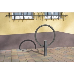 undefined, Anlehnbügel VUELTA Rundrohr 48/3 mm feuerverzinkt, zum Einbetonieren, Fahrbahnschwelle, max. 20 km/h Richtgeschwindigkeit, LxB 340 x 250 mm, Normelement gelb