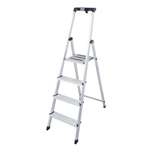 KRAUSE, KRAUSE Stufen-Stehleiter mit Sicherheitsplattform und Anti-Rutsch-Streifen 4 Stufen, Kettler Stufen-Stehleiter Safety | 4 Stufen