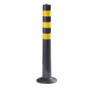 undefined, Absperrpfosten, VE 2 Stk Höhe 750 mm schwarz/gelb, Leitzylinder, anfahrbar, VE 2 Stk, Höhe 750 mm, schwarz/gelb