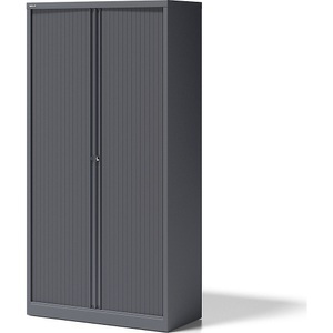 Bisley, BISLEY Rollladenschrank ESSENTIALS HxBxT 1970 x 1000 x 470 mm, 4 Fachböden anthrazitgrau, BISLEY Rollladenschrank ESSENTIALS, HxBxT 1970 x 1000 x 470 mm, 4 Fachböden, anthrazitgrau