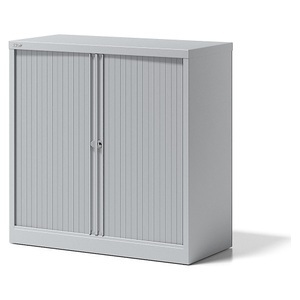 Bisley, BISLEY Rollladenschrank ESSENTIALS HxBxT 1000 x 1000 x 470 mm, 1 Fachboden lichtgrau, BISLEY Rollladenschrank ESSENTIALS, HxBxT 1000 x 1000 x 470 mm, 1 Fachboden, lichtgrau