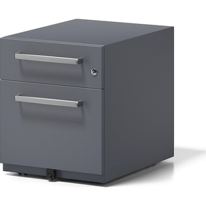 Bisley, BISLEY Rollcontainer Note™, mit 1 Hängeregistratur, 1 Universalschublade HxBxT 495 x 420 x 565 mm, mit Griff anthrazitgrau, BISLEY Rollcontainer Note?, mit 1 Hängeregistratur, 1 Universalschublade, HxBxT 495 x 420 x 565 mm, mit Griff, anthrazitgrau