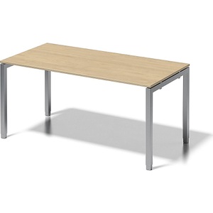 Bisley, BISLEY Schreibtisch CITO, U-Gestell HxBxT 650 - 850 x 1600 x 800 mm Gestell silber, Platte Ahorn, BISLEY Schreibtisch CITO, U-Gestell, HxBxT 650 - 850 x 1600 x 800 mm, Gestell silber, Platte Ahorn