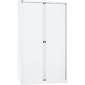 Bisley, BISLEY Euro-Rollladenschrank Breite 1200 mm, 4 Fachböden verkehrsweiß, BISLEY Euro-Rollladenschrank, Breite 1200 mm, 4 Fachböden, verkehrsweiß