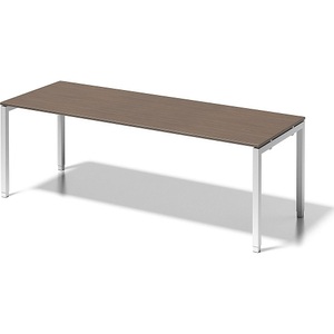 Bisley, BISLEY Schreibtisch CITO, U-Gestell HxBxT 650 - 850 x 2200 x 800 mm Gestell weiß, Platte Nussbaum, 