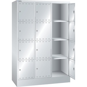 Lista, Akku-Ladeschrank mit Schließfächern, LISTA Akku-Ladeschrank mit Schließfächern, mit 3 x 4 Fächern, 1 x 230 V, 1 x RJ45, grau