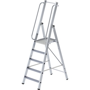 undefined, Alu-Stufenstehleiter einseitig begehbar 4 Stufen, MUNK Günzburger Steigtechnik 51094 Aluminium Plattformleiter Arbeitshöhe (max.): 2.89 m
