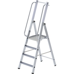 undefined, Alu-Stufenstehleiter einseitig begehbar 4 Stufen, MUNK Günzburger Steigtechnik 51094 Aluminium Plattformleiter Arbeitshöhe (max.): 2.89 m