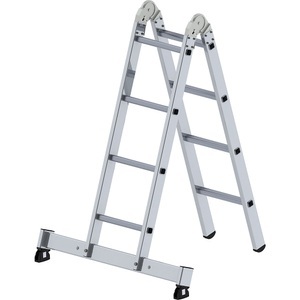 Guenzburger, Guenzburger Alu-Klappleiter als Steh- und Anlegeleiter einsetzbar 2 x 4 Sprossen, MUNK Alu-Klappleiter, als Steh- und Anlegeleiter einsetzbar, 2 x 4 Sprossen