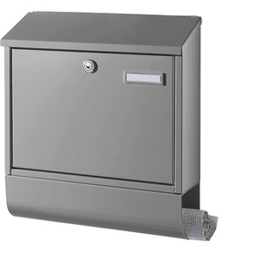 undefined, Briefkasten, Briefkasten, mit Zeitungsrolle, graualuminium RAL 9007