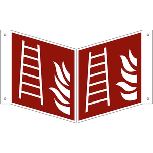 undefined, Brandschutzzeichen Leiter, VE 10 Stk Aluminium, Nasenschild, 150 x 150 mm, Brandschutzzeichen, Richtungsangabe gerade, VE 10 Stk, Aluminium, 200 x 200 mm