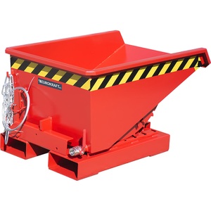 EUROKRAFTpro, Mini-Kippbehälter für Späne, eurokraft pro Mini-Kippbehälter für Späne, Volumen 0,225 m³, rot RAL 3000