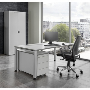 mauser, Komplettbüro ARCOS, mauser Komplettbüro ARCOS, Schreibtisch, Flügeltürschrank, Rollcontainer mit 3 Schüben, lichtgrau