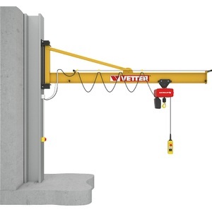 Vetter, Wandschwenkkran PRAKTIKUS PW, Vetter Wandschwenkkran PRAKTIKUS PW, mit Elektrokettenzug HF, Tragfähigkeit 1000 kg, Ausladung 5 m, Haupt-und Feinhub 4/1 m/min