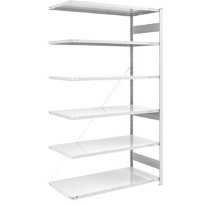 EUROKRAFT, EUROKRAFT Schwerlast-Steckregal, RAL 7035 Regalhöhe 2500 mm Anbauregal, BxT 1300 x 800 mm, eurokraft pro Schwerlast-Steckregal, RAL 7035, Regalhöhe 2500 mm, Anbauregal, BxT 1300 x 800 mm
