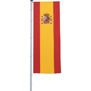 Mannus, Auslegerflagge, Mannus Auslegerflagge/Länder-Fahne, Format 1,2 x 3 m, Spanien
