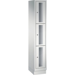 CP, CP CLASSIC Fächerschrank, Fachhöhe 510 mm, mit Sockel 3 Fächer, Breite 320 mm Tür lichtgrau, 