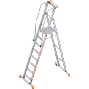 Layher, Layher Alu-Plattformleiter einseitig begehbar, klappbar 8 Stufen, Layher Alu-Podestleiter, einseitig begehbar, klappbar, 8 Stufen