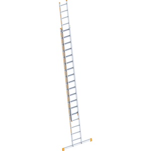 Layher, Layher Alu-Schiebeleiter 2-teilig, ausziehbar 2 x 18 Sprossen inkl. Traverse, Layher Alu-Schiebeleiter, 2-teilig, ausziehbar, 2 x 18 Sprossen inkl. Traverse